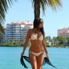 Exclusive - Italian model Claudia Romani celebrates her 33rd birthday with some shopping on Lincoln Road while wearing a swimmia.com bikini and wedges in Miami Beach, FL, USA on April 14, 2015.The lovely model then enjoyed some sunbathing in the park in her tiny bikini while snapping a few sexy selfies. Photo by GSI/ABACAPRESS.COM15/04/2015 - Miami