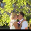 Rebecca Adlington et son époux Harry Needs le jour de leur mariage, le 31 août 2014