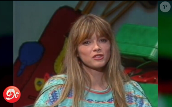 Hélène Rollès lors de sa première télé en juin 1988, sur le plateau de Dorothée.
