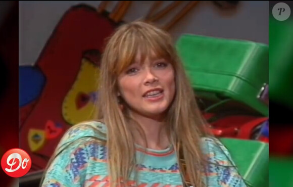 Hélène Rollès lors de sa première télé en juin 1988, sur le plateau de Dorothée.