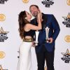 Lee Brice & Sara Reeveley  lors des 50ème Academy of Country Music Awards au Stadium d'Arlington, Texas, le 19 avril 2015 