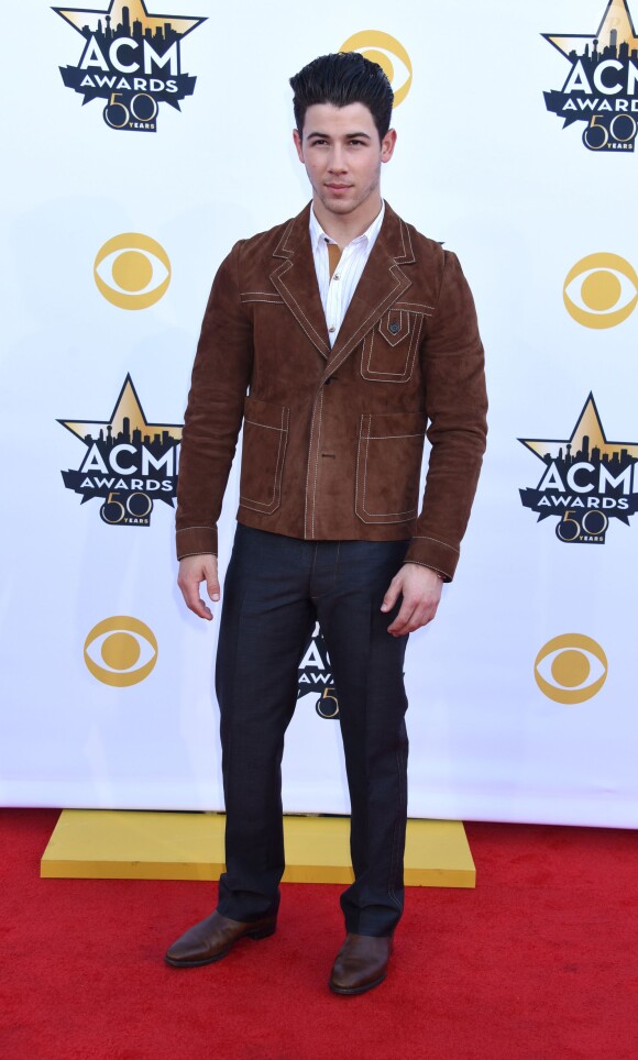 Nick Jonas  lors des 50ème Academy of Country Music Awards au Stadium d'Arlington, Texas, le 19 avril 2015 