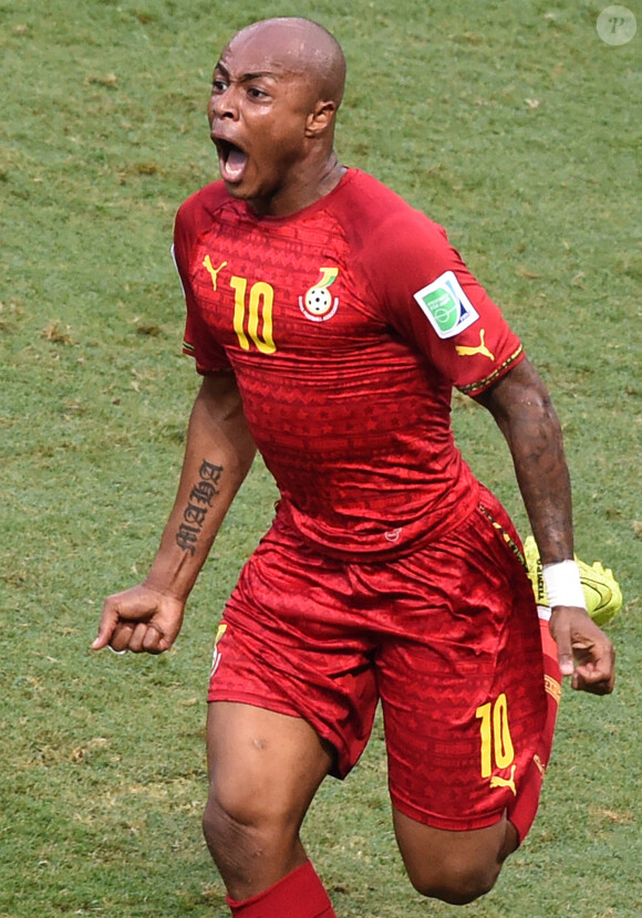 André Ayew lors du match de Coupe du monde entre l'Allemagne et le Ghana à l'Estadio Castelao de Fortaleza, le 21 juin 2014
