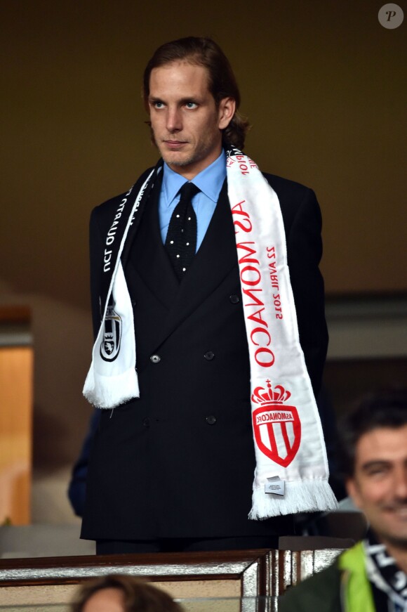 Andrea Casiraghi au Stade Louis-II le 22 avril 2015 lors du quart de finale retour de Ligue des Champions entre l'AS Monaco et la Juventus de Turin.