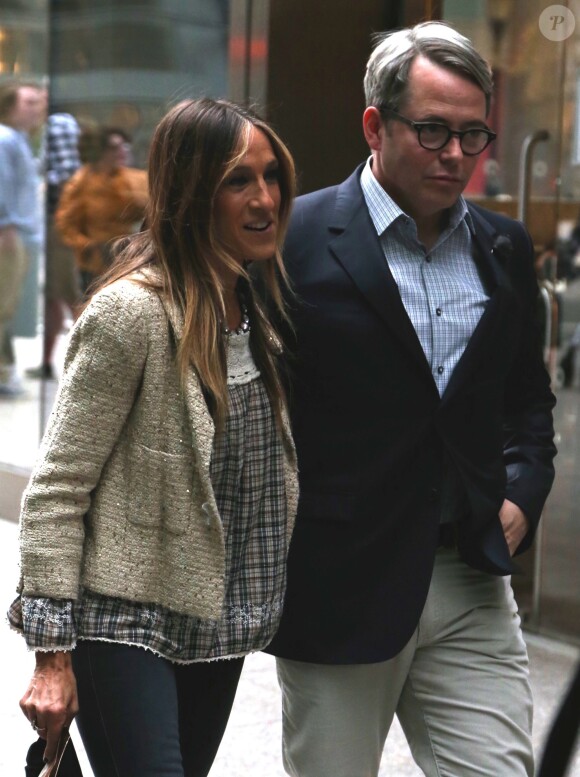 Sarah Jessica Parker et son mari Matthew Broderick arrivent au Tribeca Film Festival à New York, le 19 avril 2015.