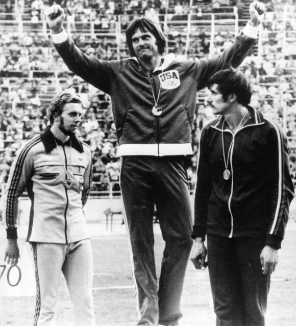 Bruce Jenner, médaille d'or de décathlon aux J.O. de Montréal. Juillet 1976.