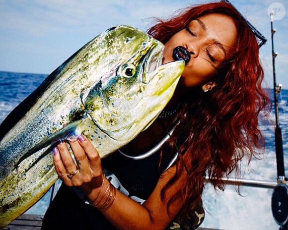 Une sacrée prise pour Rihanna à Hawai, le 25 avril 2015