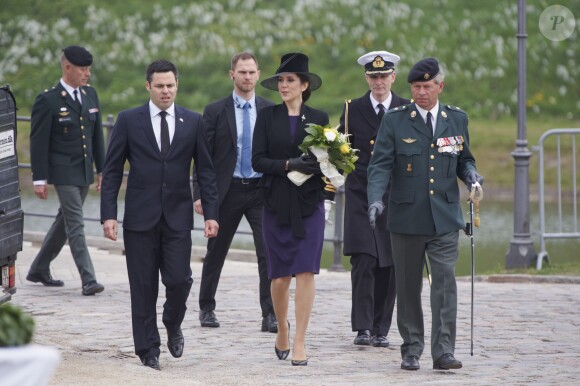 La princesse Mary de Danemark lors d'une cérémonie pour l'ANZAC Day à la citadelle de Copenhague, le 25 avril 2015.