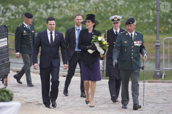 La princesse Mary de Danemark lors d'une cérémonie pour l'ANZAC Day à la citadelle de Copenhague, le 25 avril 2015.
