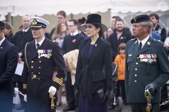 La princesse Mary de Danemark lors d'une cérémonie pour l'ANZAC Day à la citadelle de Copenhague, le 25 avril 2015.