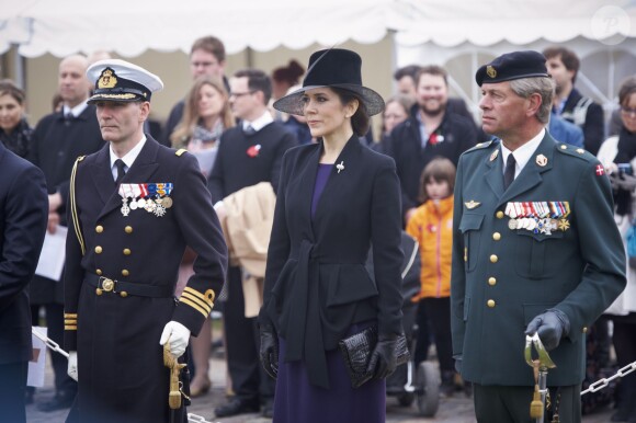La princesse Mary de Danemark lors d'une cérémonie pour l'ANZAC Day à la citadelle de Copenhague, le 25 avril 2015.