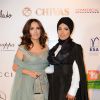 Salma Hayek et Fatma Al Remaihi, directrice du Doha Film Institute lors du dîner Ultimate Gift Fund à Beyrouth le 27 avril 2015