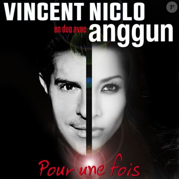 Pochette du single Pour une fois avec Vincent Niclo et Anggun