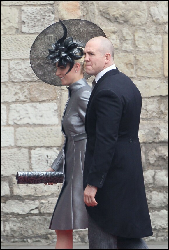Zara Phillips et Mike Tindall lors du mariage du prince William et de Kate Middleton le 29 avril 2011 à Westminster.