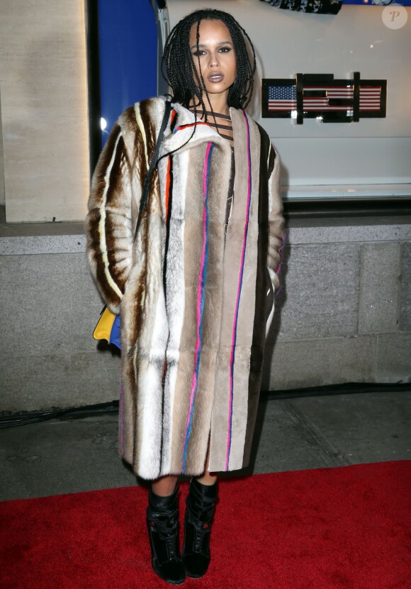 Zoë Kravitz - Arrivée des people à l'inauguration de la boutique Fendi à New York, le 13 février 2015.  