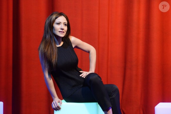 Exclusif - Fabienne Carat sur le filage de son one-woman show L'amour est dans le prêt au théâtre Ciné-Théâtre Chaplin à Paris le 9 avril 2015.