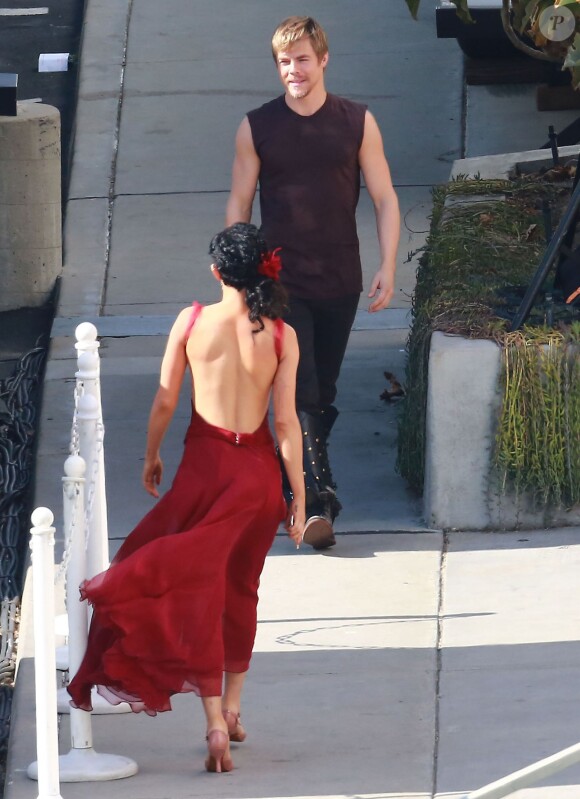 Rumer Willis, Derek Hough - People à l'enregistrement de "Dancing With The Stars" à Hollywood, le 4 mai 2015. 