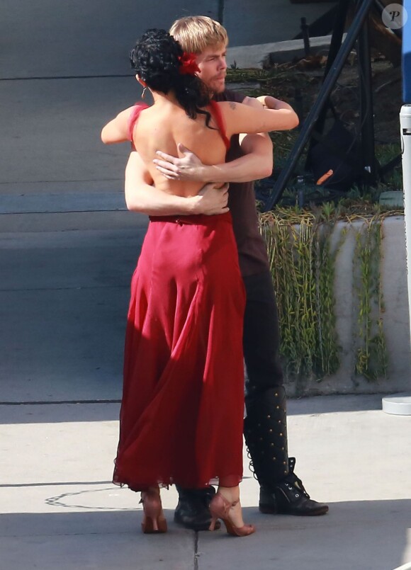 Rumer Willis, Derek Hough - People à l'enregistrement de "Dancing With The Stars" à Hollywood, le 4 mai 2015. 