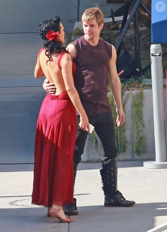 Rumer Willis, Derek Hough - People à l'enregistrement de "Dancing With The Stars" à Hollywood, le 4 mai 2015.