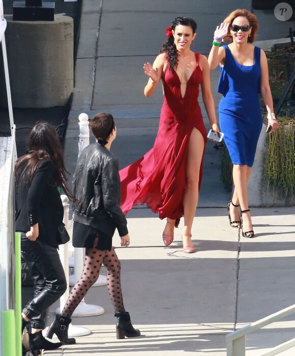 Demi Moore et ses filles Rumer Willis et Tallulah Willis - People à l'enregistrement de "Dancing With The Stars" à Hollywood, le 4 mai 2015.