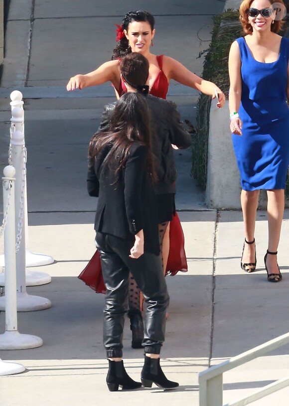 Demi Moore et ses filles Rumer Willis et Tallulah Willis - People à l'enregistrement de "Dancing With The Stars" à Hollywood, le 4 mai 2015.