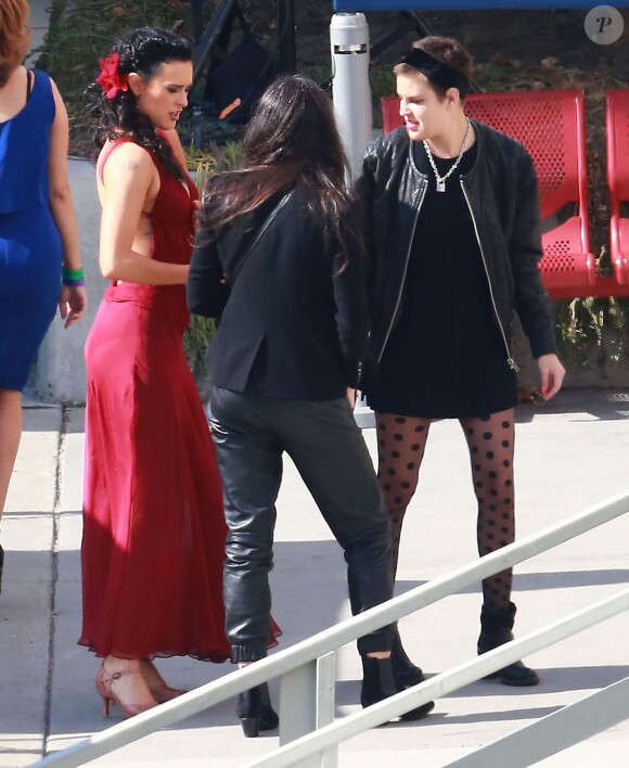 Demi Moore et ses filles Rumer Willis et Tallulah Willis - People à l'enregistrement de "Dancing With The Stars" à Hollywood, le 4 mai 2015.
