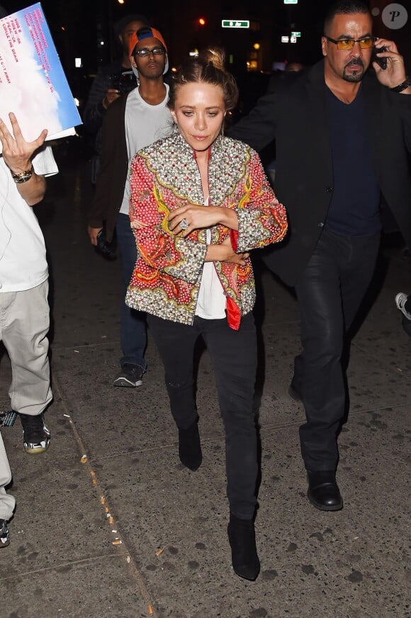 Mary-Kate Olsen arrive à l'Up & Down pour la soirée post-Met Gala de Rihanna. New York, le 5 mai 2015.
