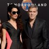 Amal Clooney et George Clooney lors de la première de Tomorrowland (A la poursuite de demain) au AMC Downtown Disney 12 Theater, Anaheim, le 9 mai 2015.