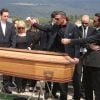 Les obsèques de Richard Anthony, le vendredi 24 avril 2015, à Cabris (Alpes-Maritimes), les adieux d'Alexandre et Cédric Anthony deux de ses fils.
