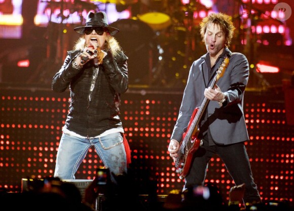 Axl Rose, le leader de Guns N' Roses, en concert au New Jersey, le 17 novembre 2011.