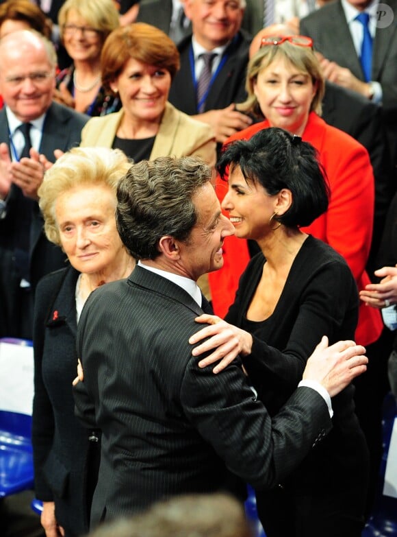 Rachida Dati et Nicolas Sarkozy à Nantes le 27 mars 2012.