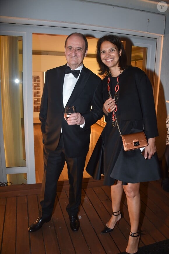 Exclusif - Pierre Lescure et Isabelle Giordano assistent à la soirée UniFrance Films et L'Oréal Paris à l'hôtel Martinez. Cannes, le 14 mai 2015.