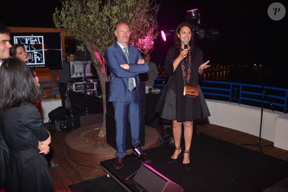 Exclusif - Isabelle Giordano, directrice d'UniFrance Films et Jean-Paul Salomé, président d'UniFrance Films, assistent à la soirée UniFrance Films et L'Oréal Paris à l'hôtel Martinez. Cannes, le 14 mai 2015.