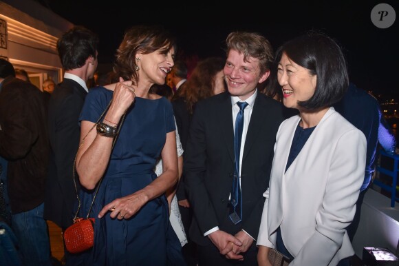 Exclusif - Inès de La Fressange et la ministre de la Culture et de la Communication Fleur Pellerin assistent à la soirée UniFrance Films et L'Oréal Paris à l'hôtel Martinez. Cannes, le 14 mai 2015.