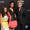 George Clooney avec sa femme Amal Alamuddin et la nièce de celle-ci, Mia Alamuddin - Première du film " Tomorrowland " à Los Angeles  