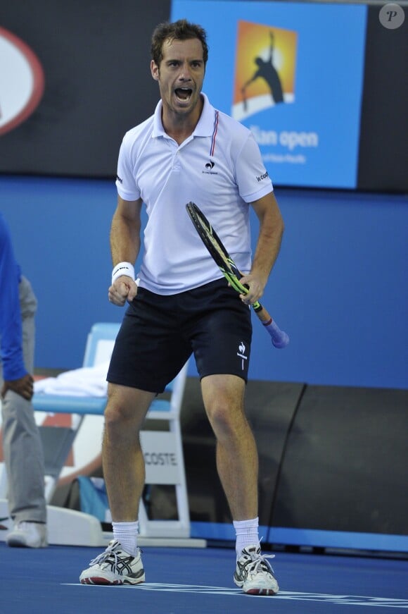 Richard Gasquet lors du troisième tour de l'Open d'Australie, au Melbourne Park de Melbourne, le 23 janvier 2015
