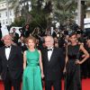 Guest, Nathalie Baye, Jacques Attali et Sonia Rolland (robe Rabih Kayrouz) - Montée des marches du film "Irrational Man" (L'homme irrationnel) lors du 68e Festival International du Film de Cannes, à Cannes le 15 mai 2015.
