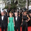 Nathalie Baye, Jacques Attali et Sonia Rolland (robe Rabih Kayrouz) - Montée des marches du film "Irrational Man" (L'homme irrationnel) lors du 68e Festival International du Film de Cannes, à Cannes le 15 mai 2015