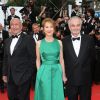 Guest, Nathalie Baye et Jacques Attali - Montée des marches du film "Irrational Man" (L'homme irrationnel) lors du 68e Festival International du Film de Cannes, à Cannes le 15 mai 2015.