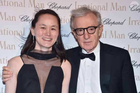 Woody Allen et sa femme Soon-Yi - Soirée du film "L'homme irrationnel" de Woody Allen sur la plage du Martinez lors du 68e Festival international du film de Cannes. Le 15 mai 2015