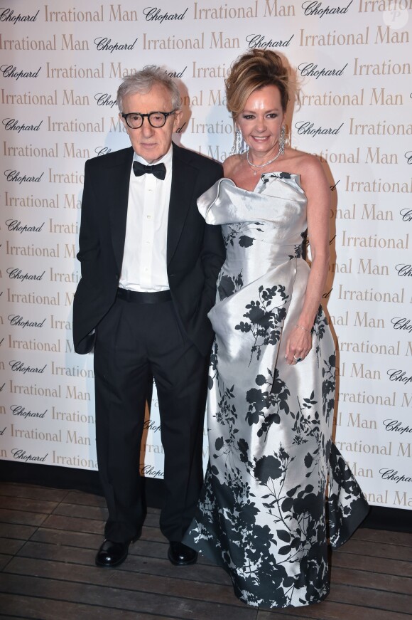 Woody Allen et Caroline Scheufele - Soirée du film "L'homme irrationnel" de Woody Allen sur la plage du Martinez lors du 68e Festival international du film de Cannes. Le 15 mai 2015