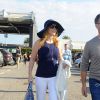 Les jeunes mariés Geri Halliwell et Christian Horner arrivent à l'aéroport de Nice, le 16 mai 2015 pour passer leur lune de miel à Cannes pendant le 68 ème Festival International du Film de Cannes.  
