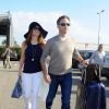 Les jeunes mariés Geri Halliwell et Christian Horner arrivent à l'aéroport de Nice, le 16 mai 2015 pour passer leur lune de miel à Cannes pendant le 68 ème Festival International du Film de Cannes.