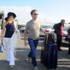 Les jeunes mariés Geri Halliwell et Christian Horner arrivent à l'aéroport de Nice, le 16 mai 2015 pour passer leur lune de miel à Cannes pendant le 68 ème Festival International du Film de Cannes.  