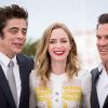 Josh Brolin, Emily Blunt, Benicio del Toro - Photocall du film "Sicario" lors du 68e festival international du film de Cannes le 19 mai 2015.