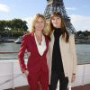 Virginie Couperie-Eiffel et Marina Hands - Conférence de presse de la deuxième édition du "Longines Paris Eiffel Jumping" sur le Yatch "Le Paquebot" à Paris le 20 mai 2015.