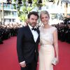Clovis Cornillac et sa femme Lilou Fogli - Montée des marches du film "Inside Out" (Vice-Versa) lors du 68e Festival International du Film de Cannes, le 18 mai 2015.