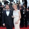 Clovis Cornillac et sa femme Lilou Fogli - Montée des marches du film "Inside Out" (Vice-Versa) lors du 68e Festival International du Film de Cannes, le 18 mai 2015.