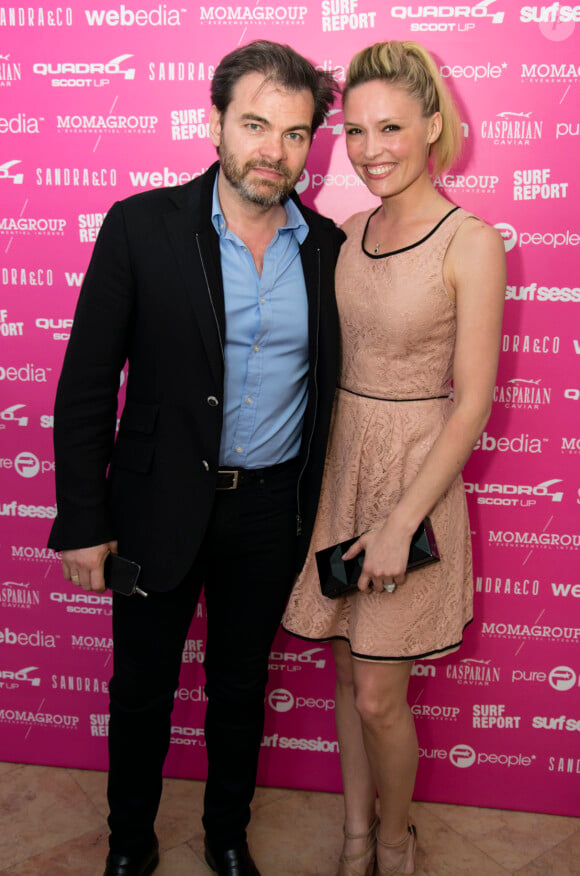 Exclusif - Clovis Cornillac avec sa femme Lilou Fogli - Soirée à la suite Sandra and Co au 63 la croisette à Cannes le 17 mai 2015.