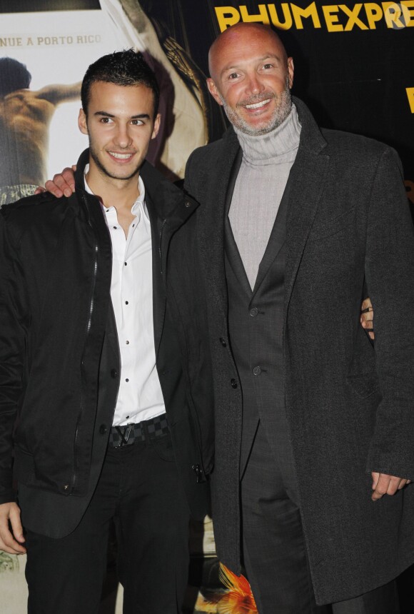 Frank Leboeur et son fils Hugo, lors de l'avant-première de Rhum Express, le 8 novembre 2011 à Paris